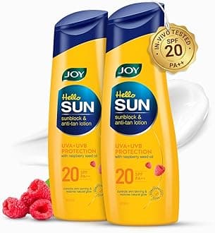 Hello Sun Body Sunscreen Lotion SPF 20 PA++ (300ml x 2) For Tan Control & Body Moisturization | Lightweight, Zero White Cast & Easy Absorption | For Normal to Oily Skin | INVIVO Certified