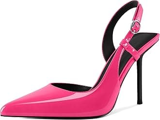 YODEKS Women's Slingback Heels Pointed Toe D'Orsay High Heel Pumps 4 Inch Shoes US Size 5-13