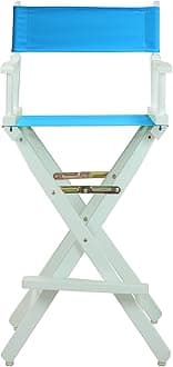 230-01/021-27 Director Chair, 30" - Bar Height, WhiteFrame/Turquoise Canvas