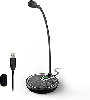 CMTECKUSB Computer Microphone, Noise-Cancelling Recording Desktop Mic for PC/Laptop for Online Chatting, Home Studio, Podcasting, Gaming, Skype, YouTube with Mute Function(Windows/Mac)