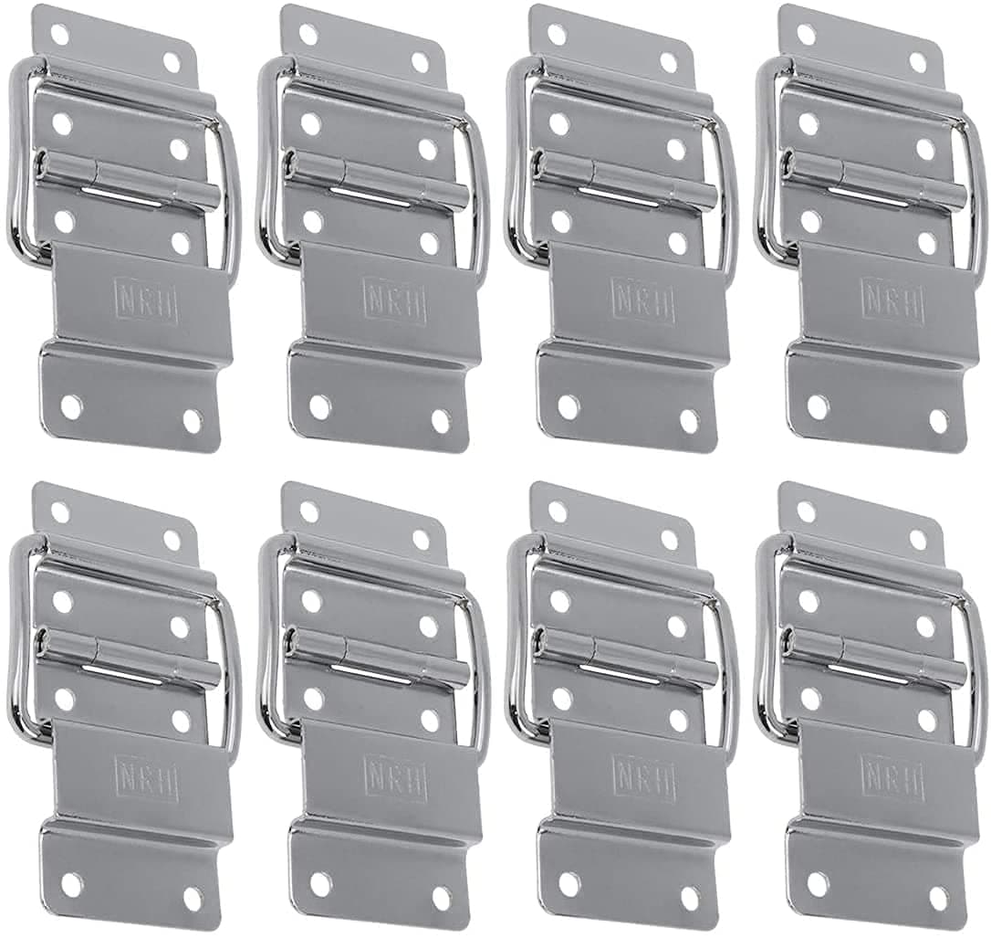 Bitray Stainless Steel Pull Handles Chest Handles for Toolbox Lifting Door Chest with Screws, Air Flight Case Doors Tool Boxes Lockers Support Hinge Cabinet Hinges (8 Pcs)