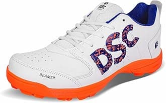 Beamer Cricket Shoe for Men & Boys (Light Weight | Economical | Durable | Size UK: 11) (Fluro Orange-White)