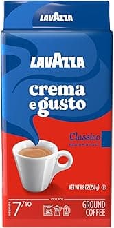Crema e Gusto Ground Coffee, Medium Roast, Arabica and Robusta Blend, 8.8 oz Brick (Pack of 4)