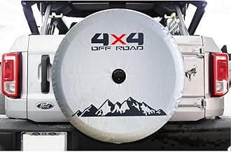 for Toyota Prado TX, Ford Raptor F150, Jeep & Ford Bronco Spare Tire Cover with Camera Hole, Spare Wheel Cover with Hole, Tire Cover Protector, White/Silver (XXL: 315/70R17, 35x12.5-R22)