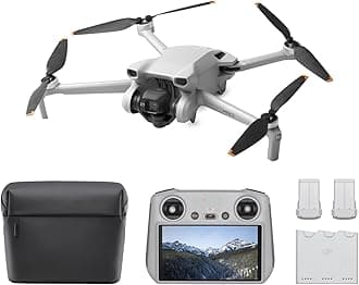 DJI Mini 3 Fly More Combo Plus Camera Drone with DJI RC Remote Controller, Small, 4K HDR Video, 51-Minute Flights, Vertical Shooting, Intelligent Functions, Foldable, Lightweight, Gray