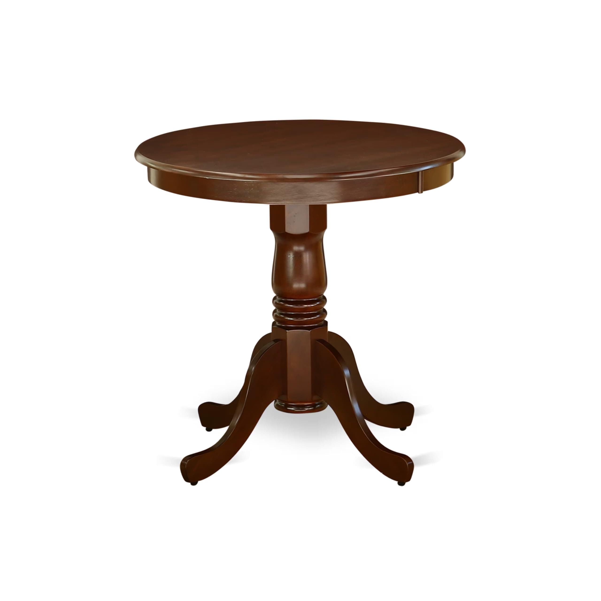 EMT-MAH-TP Eden Dining Room Table - a Round kitchen Table Top with Pedestal Base, 30x30 Inch, Mahogany