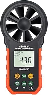 Proster Handheld Digital Anemometer - Portable Wind Speed Meter CFM Meter Wind Gauge Air Volume Measure with LCD Backlight for Outdoors Sailing Surfing Fishing