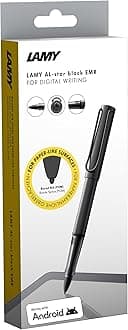 AL-star EMR black (POM tip) - Stylus Pen for many Android devices - Touchscreen pen with ergonomic grip - precise writing & drawing on digital media - with function button
