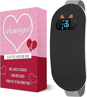 FSA HSA Eligible Heating Pad, Portable Cordless Menstrual Heating Pad with 6 Heat Levels and 6 Massage Modes, Heating Pad for Period Cramps, Back Pain 3s Fast Heating Gift for Women and Girl(Black)