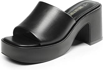 High Chunky Platform Heels for Women Fashion Comfort Slip on Square Open Toe Block Heel Sandals