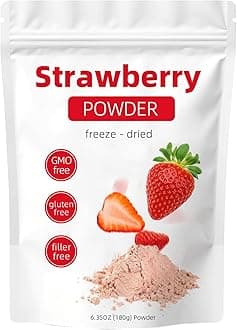 Strawberry Powder 6.35oz - 100% Natural Freeze-Dried Strawberries, No Sugar & Additives, Perfect for Smoothies & Drinks, Non-GMO & Vegan (1pc)