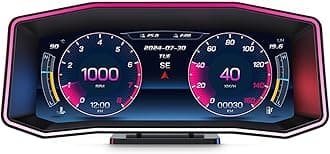 Obd2 Gauge Display P4, Heads Up Display for Cars, GPS Speedometer with Speed, Slope Meter, Turbo Meter, Colorful Ambient Light, Overspeed Alarm, Digital Speedometer Suitable for All Cars