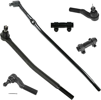 TRQ Inner and Outer Driver and Passenger Side Tie Rod Set 6 Piece Compatible with 92-02 Ford E-250 Econoline; 03-06 Ford E-250; 92-98 Ford E-350 Econoline; 99-05 Ford E-350 Super Duty
