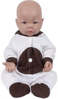 Vollence 17 inch Full Silicone Baby Doll,Not Vinyl Material Dolls,Eyes Open Realistic Reborn Baby Doll,Real Baby Doll,Lifelike Baby Dolls - Girl