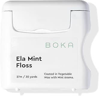 Boka Ela Mint Woven Dental Floss, Made from Natural Vegetable Wax, Teflon-Free, 27 Meters of Waxed Floss (Pack of 1)