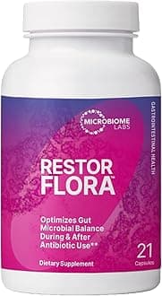Microbiome Labs RestorFlora PD - Daily Probiotics for Digestive Health with Saccharomyces Boulardii - Supports Gut Health & Maintains Microbial Composition (21 Capsules)