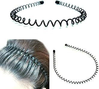 DODO®-Fashionable Black Metal Waved Style Alice Sports Hairband Headband For Men Women (Spiral Coil)