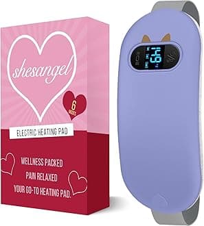 Portable Heating Pad for Period Cramps:Cordless Menstrual Heating Pad with 6 Heat Levels and 6 Massage Modes, 3s Fast Heating Gift for Women and Girl(Violet Blue)