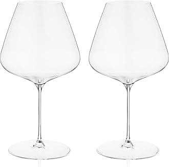 Definition Burgundy Wine Glasses, European-Made Lead-Free Crystal, Dishwasher Safe, Set of 2, 34 Ounces