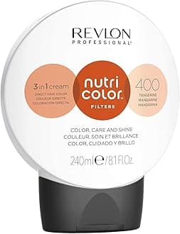 REVLON PROFESSIONAL NUTRI COLOR FILTERS, Bright Semi-Permanent Direct Hair Dye, 400 Tangerine, 240 Ml