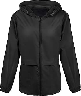 Women's Long Hooded Rain Jacket Outdoor Raincoat Windbreaker
