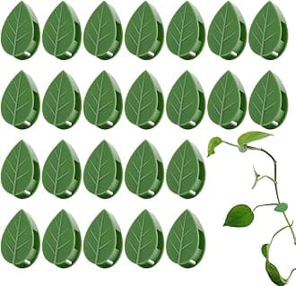 40 Pcs Plant Climbing Wall Fixture Clips Self-Adhesive Hook Vines Traction Clips Invisible Holder Garden Green Leaf Simulation Self-Adhesive Hook Wire Fixing Supporting