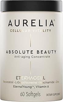 Absolute Beauty | Advanced Cellular Anti-Aging Supplement | Increase Skin Moisture | with Zinc, Resveratrol, Niacinamide, Ergothioneine & Retinol