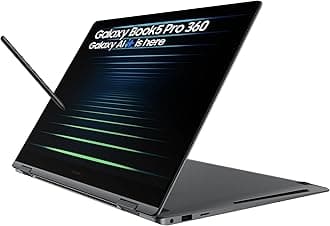 Galaxy Book5 Pro 360, Copilot+ PC, AI Laptop, 16" Touchscreen, S Pen Included, Intel Core Ultra, 16 GB Memory, 512 GB Storage, Wi-Fi 7, Long Battery Life, Gray