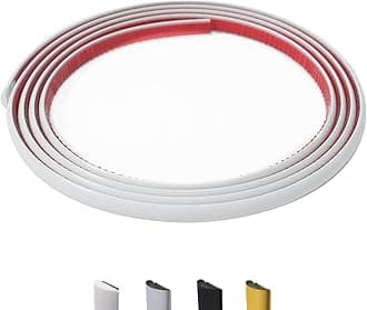 9.8 Ft Peel and Stick Wall Molding Trim, D-Shape Flexible Molding Trim White(Paintable) for Backsplash, Mirror, Wall, Window & Door Frames, Waterproof Self Adhesive Trim(W:0.4", T:0.1")