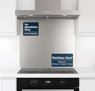 Stainless Steel Brushed Kitchen Splashback 1.2mm Thick Cooker Hob Wall – Multiple Size Options (500mm x 650mm) [Energy Class A+++]