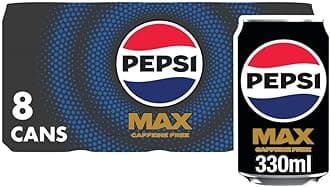 Pepsi Max No Caffeine & No Sugar Soft Drinks, 8 x 330ml