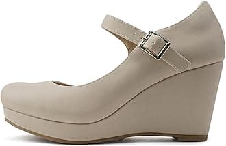 Merry ~ Womens Mary Jane Strap Comfortable Platform Wedge Pump Heel Shoes (Wide Fit Available)