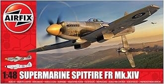 Airfix Model Set - A05135 Supermarine Spitfire FR Mk.XIV Model Building Kit - Plastic Model Plane Kits for Adults & Children 8+, Set Includes Sprues & Decals - 1:48 Scale Model