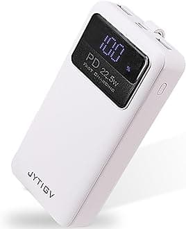 Portable Charger,20000mAh USB C in & Out Power Bank,22.5W PD Fast Charging Built-in LED Display and Flashlights Battery Pack Compatible with iPhone iPad Samsung LG Android Cellphone (White)