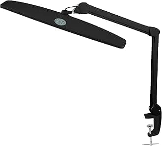 Neatfi Elite HD XL Task Lamp | 22-Inch Wide | 2,260 Lumens | 3 Color Temperature Modes | Non-Polar Dimming Desk Lamp (Black, CCT)