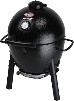 Char-Griller® AKORN® Jr. Portable Kamado Charcoal Grill and Smoker with Cast Iron Grates and Locking Lid with 155 Cooking Square Inches in Black, Model E56714