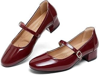 Mary Jane Shoes Women Low Heels Dress Shoes Pumps Low Heel 2 Inch Chunky Heel Mary Janes Pumps with Adjustable Ankle Strap for Women Dressy Casual