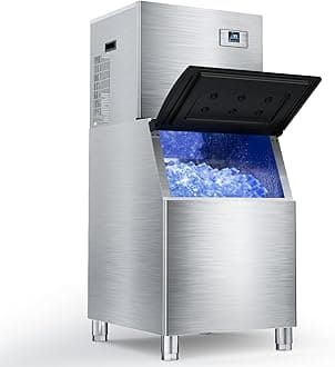 Commercial Ice Maker Machine 650lbs/24h,Large Capacity 400lbs,Industrial Nugget Icemaker with Self Cleaning Function,210 Counts Ice Ready in 4-12 Min,Clear Ice Cube for Cafe,Restaurant,Home