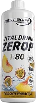 Best Body Nutrition Vital Drink ZEROP® - Peach Passion Fruit, Sugar-Free Beverage Concentrate, 1:80 Makes 80 Litres of Ready-To-Drink, 1000 ml