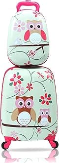 Sandinrayli Kid Luggage Set, 12” Backpack & 16” Kid Carry on Suitcase with Spinner Wheels, Travel Rolling Luggage for Girl