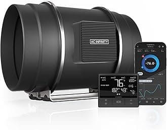 CLOUDLINE PRO T8, Quiet 200mm Inline Duct Fan with Temperature Humidity VPD Controller, WiFi Integrated App Control Ventilation Exhaust Fan for Heating Cooling Grow Tent Hydroponic 8-Inch