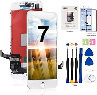 EFAITHFIX for iPhone 7 LCD Screen Replacement White 4.7 Inch Frame Assembly Display 3D Touch Screen Digitizer with Repair Tools Kit Tempered Glass Screen Protector for A1660, A1778, A1779 (White)