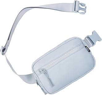 Telena ベルトバッグ 女性用 PUレザー ファニーパック クロスボディバッグ レディース ウエストバッグ 調節可能なストラップ付き ナイロン-ライトグレー ワンサイズ ベルトバッグ, ナイロン-ライトグレー, One Size, ベルトバッグ。