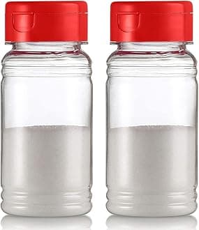 ZilpooSet of 2 - Plastic Salt and Pepper Shakers with Lid, Moisture Proof Spice Dispenser, Christmas Seasoning Container Pourer with Shaker Lids, 3.5 oz. Red