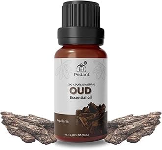 Pedant 100% Pure & Natural Oudh Essential Oil | Aromatherapy, Men cologne, Diffuser, Home fragrance, DIY projects | Agarwood oil for woody, warm spiritual aroma | Amber colour Glass bottle with double seal for better protection from leakage and light | 15ml