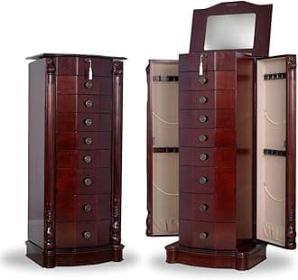 Alveare HomeLouisa Jewelry Armoire, Cherry