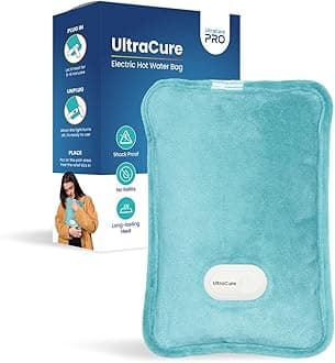 UltraCare PRO UltraCure Premium Electric Hot Water Bag - For Joint & Muscle Pain - Period Cramps - Arthritis Aches - 6 Layer Protection - Fast Heating - Smart Heating - Dual Insulation