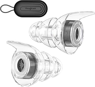 Hearprotek ear plugs for concerts, high fidelity silicone ear plugs noise reduction hearing protection noise reducing for concerts,festival,musicians, motorcycles,rave-M Size 1Pair,Black