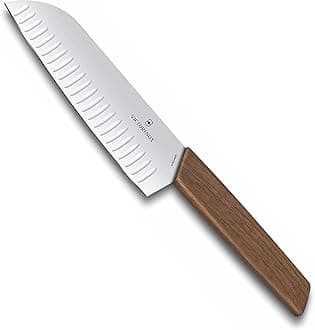 Victorinox 6.9050.17KG Modern Santoku Knife, 7", Walnut Wood