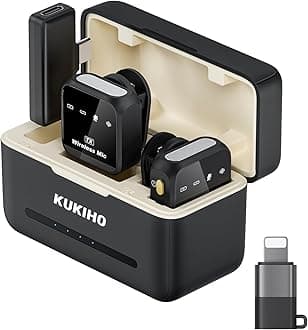 Wireless Lavalier Microphone for iPhone iPad Android With Charging Case 80h Battery Life, Noise Cancellation, 164ft Range Plug-Play Clip On Lapel Mic for Youtube, Video Recording, Vlog, Live Streaming